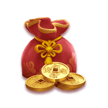 สัญลักษณ์ถุงทองเหรียญ สล็อตวัวทองแห่งโชคลาภ
